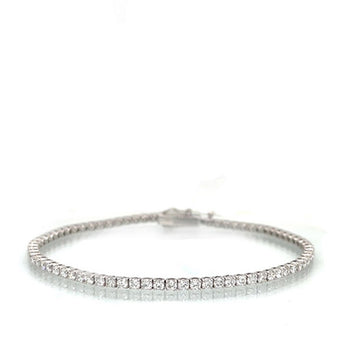 14K White Gold 2.00ctw Lab-Grown Diamond Tennis Bracelet