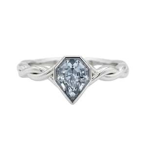 14K White Gold Pastel Sapphire Braided Engagement Ring