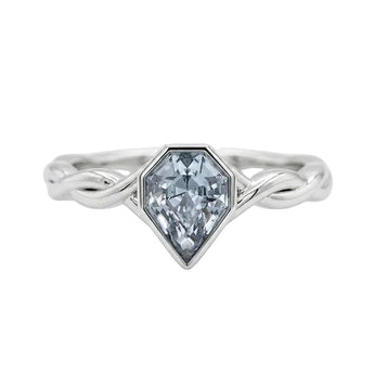 14K White Gold Pastel Sapphire Braided Engagement Ring