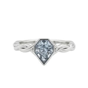 14K White Gold Pastel Sapphire Braided Engagement Ring
