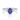 14K White Gold Purple Spinel and Baguette Diamond 3 Stone Engagement Ring