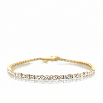 14K Yellow Gold 4.12ctw Lab-Grown Diamond Tennis Bracelet