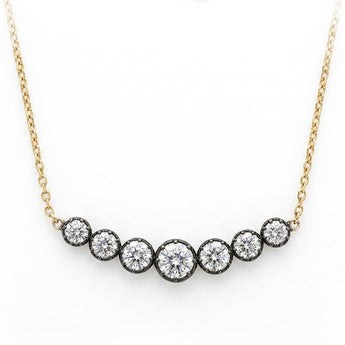 14K Yellow Gold and Sterling Silver 1.5ctw Lab Diamond Antique-Inspired Necklace