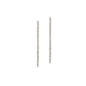 14K White Gold Diamond Drop Tennis Earrings