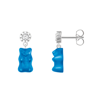 THOMAS SABO x HARIBO Silver Ear Studs with Goldbears Blue