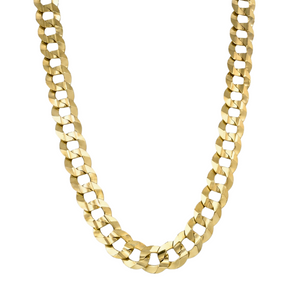 10K Yellow Gold 6.7mm Wide Flat Curb Chain Measuring 20"