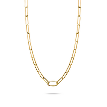Thomas Sabo Gold-Plated Paperclip-Link Charm Necklace with Connect Link