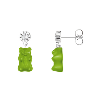 THOMAS SABO x HARIBO Silver Ear Studs with Goldbears Green