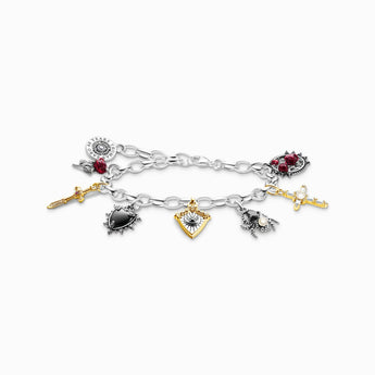 Thomas Sabo True Romance Sterling Silver and 18K Gold Plating Charm Bracelet