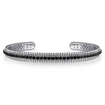 Gabriel & Co. 925 Sterling Silver Black Spinel Bujukan Bead Cuff Bracelet