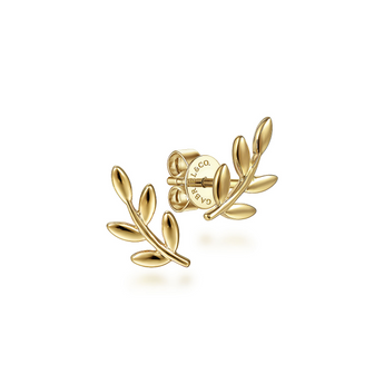 Gabriel & Co. 14K Yellow Gold Laurel Branch Stud Earrings