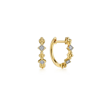 Gabriel & Co. 14K Yellow Gold Diamond Huggie Earrings