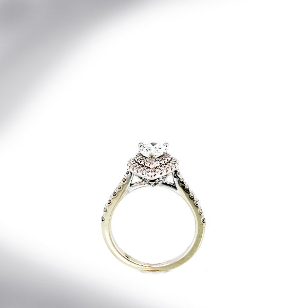 Estate Vera Wang Pear Shaped Halo Diamond Engagement Ring TrueBijoux