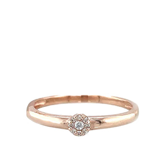 Estate 10K Rose Gold Diamond Cluster Ring