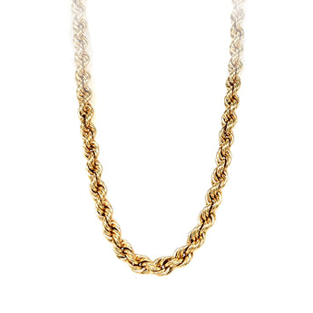 Estate 10K Yellow Gold 18.5 Inch 5mm Hollow Rope Chain
