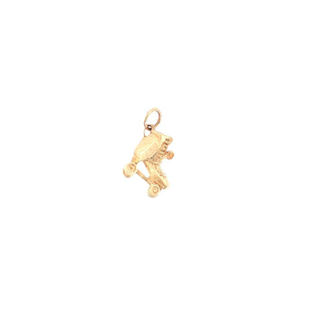 Estate 10K Yellow Gold 3D Roller Skate Charm Pendant