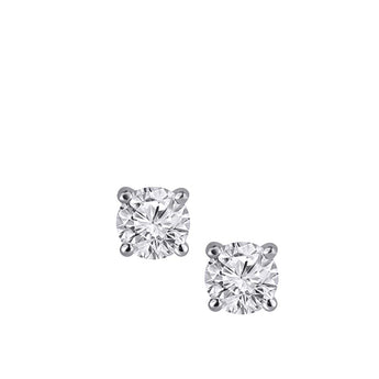 Estate 14K White Gold 1.0ctw Natural Diamond Solitaire Stud Earrings
