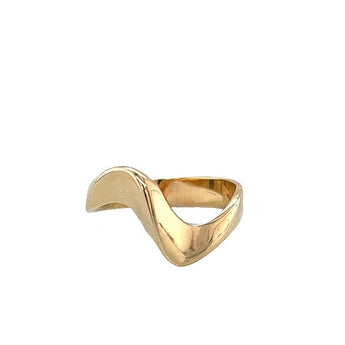 Estate 18K Yellow Gold Sculptural Wave Ring