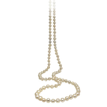Estate Knotted 3.5-4mm Freshwater Pearl Necklace with 14K Gold Clasp