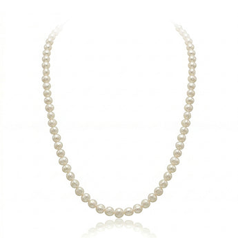 Estate Knotted 5.7-6mm Off-Round Freshwater Pearl Necklace with 14K Gold Clasp