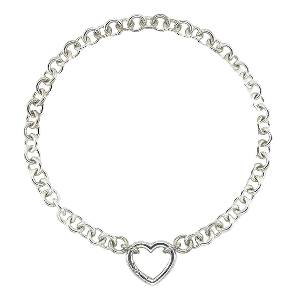Estate Y2K Tiffany & Co. Sterling Silver Heart Clasp Necklace