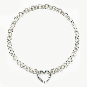 Tiffany & Co. sterling silver chain necklace with a heart-shaped clasp