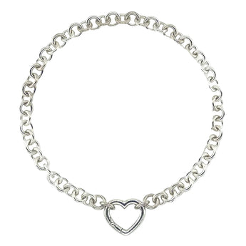 Tiffany & Co. sterling silver chain necklace with a heart-shaped clasp