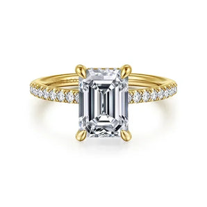 Gabriel & Co. Franka 14K Yellow Gold Emerald Cut 0.30ctw Diamond Engagement Ring