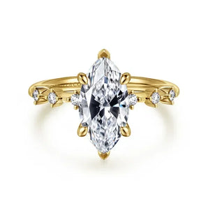 Gabriel & Co. Joplin 14K Yellow Gold Marquise Shape 0.17ctw Diamond Engagement Ring