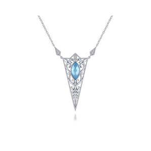 Gabriel & Co. Sterling Silver Victorian Collection Gemstone Pendant Necklace