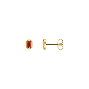 Thomas Sabo Red Gemstone Earrings in 18K Yellow Gold Plated Sterling Silver