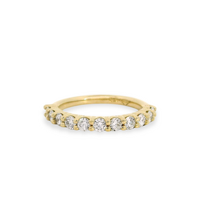 14K Yellow Gold Round Lab-Grown Diamond Eleven-Stone Half-Eternity Ring