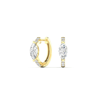 14K Yellow Gold Marquise Lab-Grown Diamond Huggies