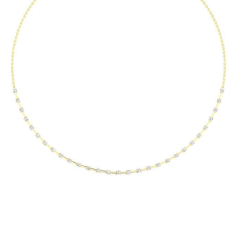 14K Yellow Gold Lab-Grown Diamond Half Tennis Necklace