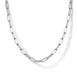 Gabriel & Co. 14K White Gold Hollow Paperclip Chain Necklace