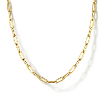 Gabriel & Co. 14K Yellow Gold Hollow Paper Clip Chain Necklace