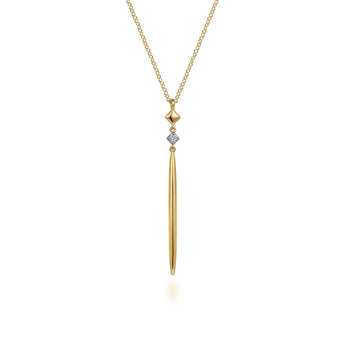 Gabriel & Co. 14K Yellow Gold Diamond Drop Pendant Necklace