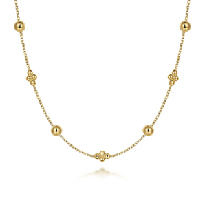 Gabriel & Co. 14K Yellow Gold Bujukan Bead Station Necklace