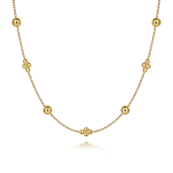 Gabriel & Co. 14K Yellow Gold Bujukan Bead Station Necklace