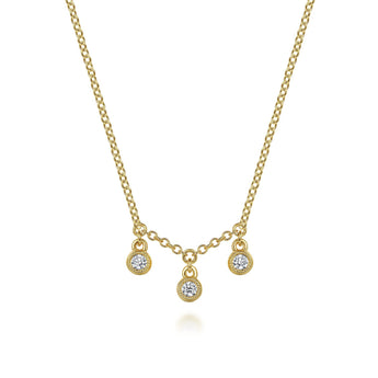 Gabriel & Co. 14K Yellow Gold Diamond Drop Pendant Necklace