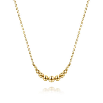 Gabriel & Co. 14K Yellow Gold Graduating Bujukan Ball Bar Necklace