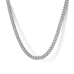 Gabriel & Co. 22 Inch 3mm 925 Sterling Silver Men's Solid Cuban Link Chain Necklace