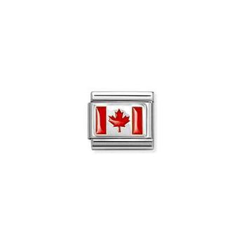 Nomination Italy Composable Classic CANADA FLAG in stainless steel with enamel