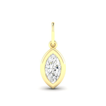 14K Yellow Gold 0.77ct Marquise Cut Lab Grown Diamond Charm Pendant
