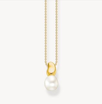 Thomas Sabo Natural Beauty Gold-Plated Necklace with Pearl Pendant