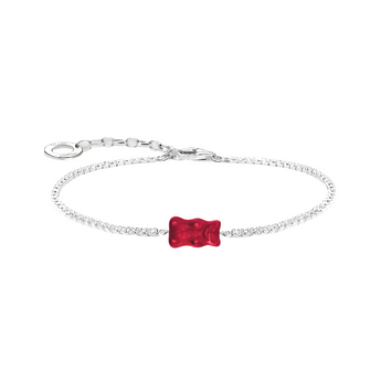 THOMAS SABO x HARIBO Sterling Silver Zirconia Tennis Bracelet with Red Goldbear
