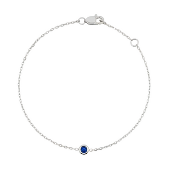 Timeless Bijoux 18K White Gold Natural Sapphire Bezel Bracelet