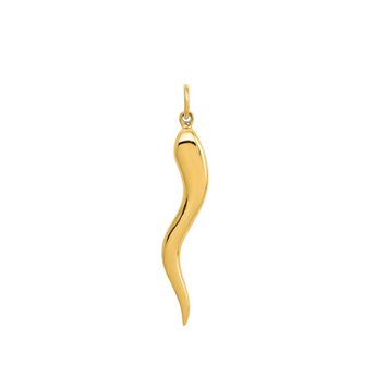 Estate 10K Yellow Gold Italian Horn Charm Pendant