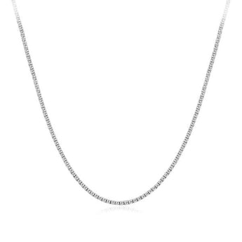 Sterling Silver 3.07ctw Round Lab-Grown Diamond 16" Tennis Necklace