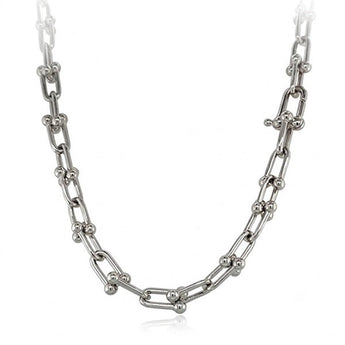 Sterling Silver Heavy U-Link Chain Necklace